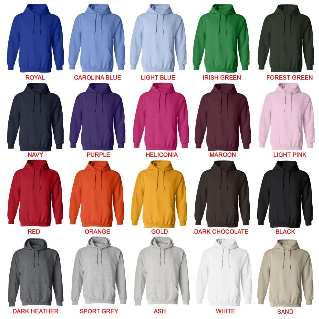 hoodie color chart - Cortis UK Shop