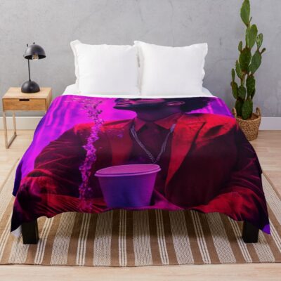 The Weeknd Purple Chemical Splash Art Throw Blanket